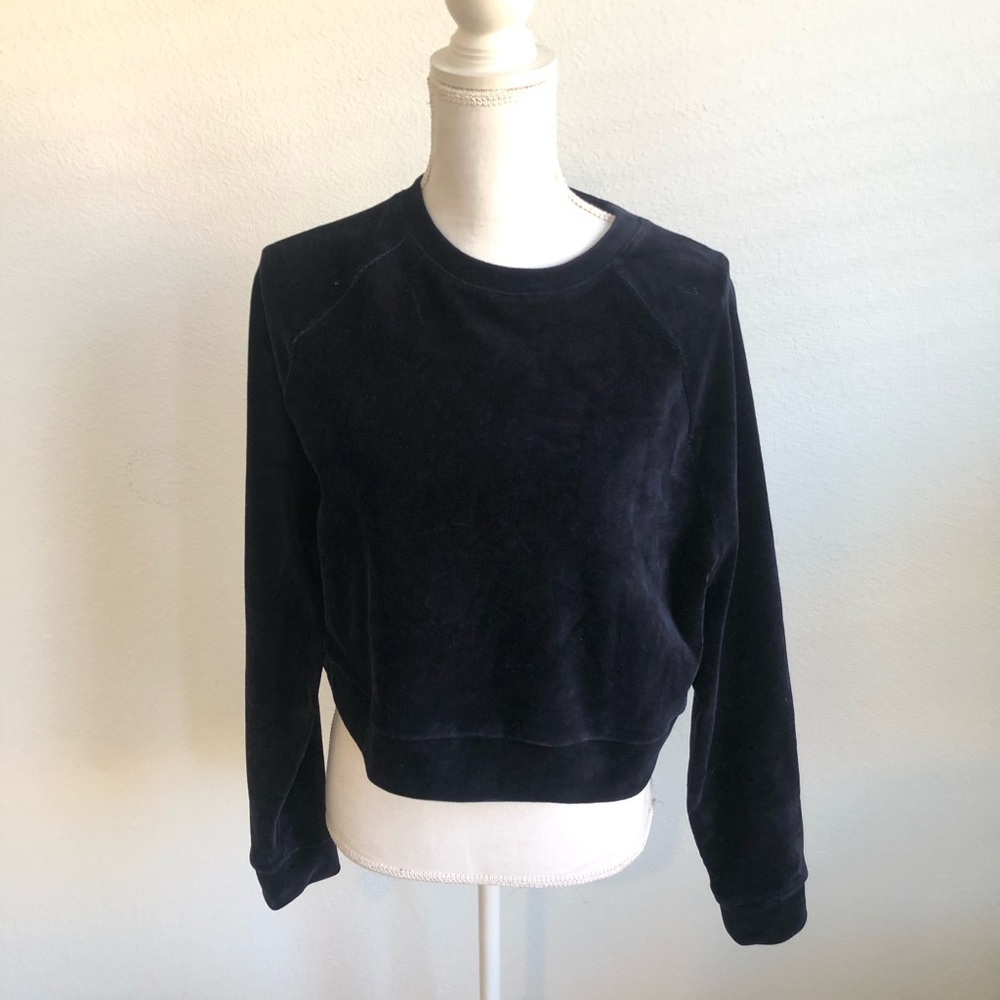 NYLORA X Bandier Blue Corduroy Velvet Top Small